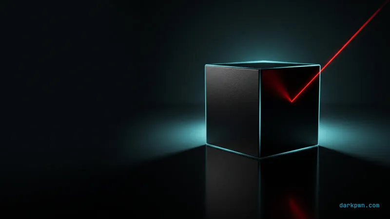 A cyan-glowing process block on a dark surface pierced by a red tendril, representing code injected into a process